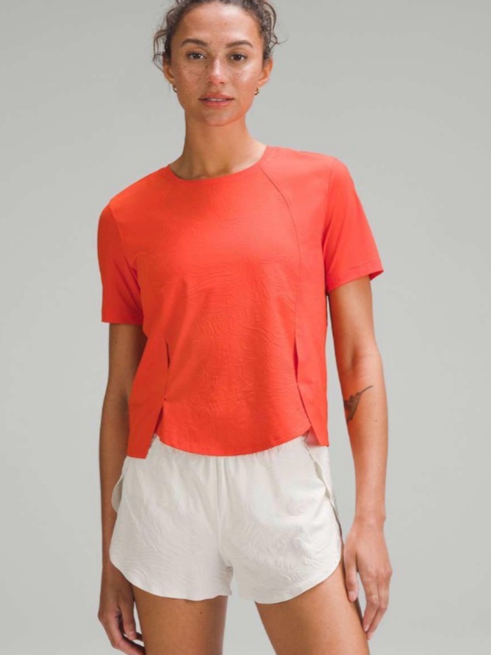 lululemon athletica Coral Short Sleeve Athletic Top